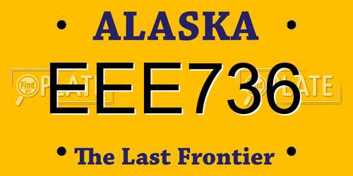 EEE736 Alaska License Plate