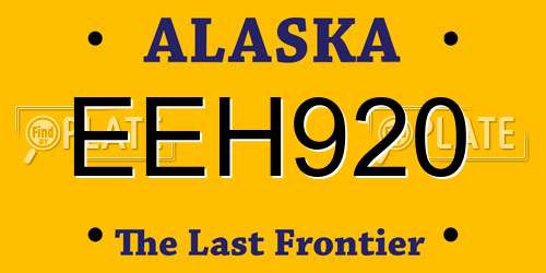 EEH920 Alaska License Plate