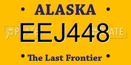 EEJ448 Alaska License Plate