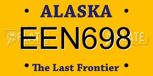 EEN698 Alaska License Plate
