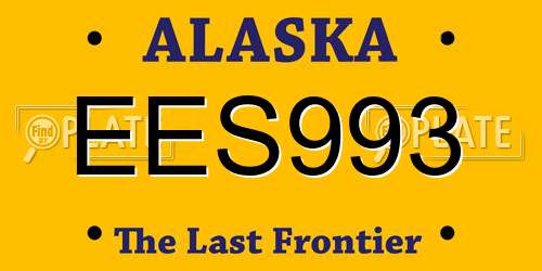 EES993 Alaska License Plate