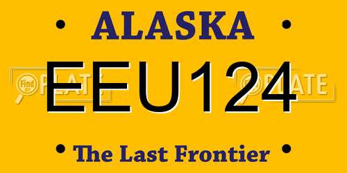 EEU124 Alaska License Plate
