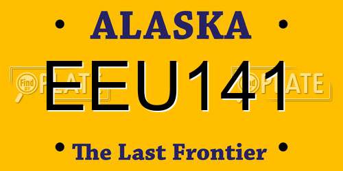 EEU141 Alaska License Plate