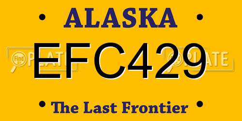 EFC429 Alaska License Plate