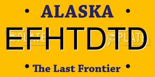 EFHTDTD Alaska License Plate