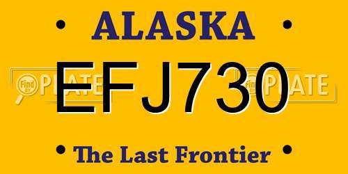 EFJ730 Alaska License Plate