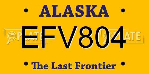 EFV804 Alaska License Plate