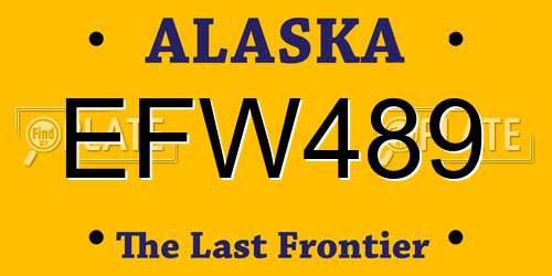 EFW489 Alaska License Plate