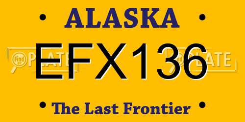 EFX136 Alaska License Plate