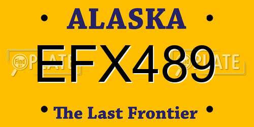EFX489 Alaska License Plate