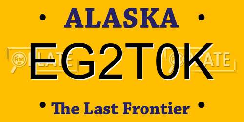 EG2T0K Alaska License Plate