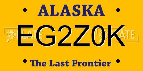 EG2Z0K Alaska License Plate