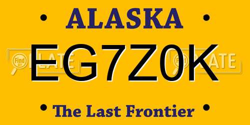 EG7Z0K Alaska License Plate