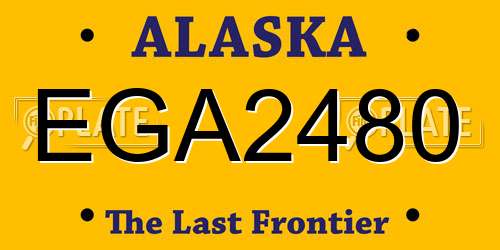 EGA2480 Alaska License Plate