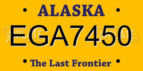 EGA7450 Alaska License Plate
