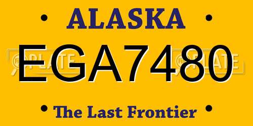 EGA7480 Alaska License Plate