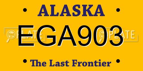 EGA903 Alaska License Plate