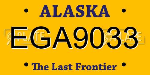 EGA9033 Alaska License Plate