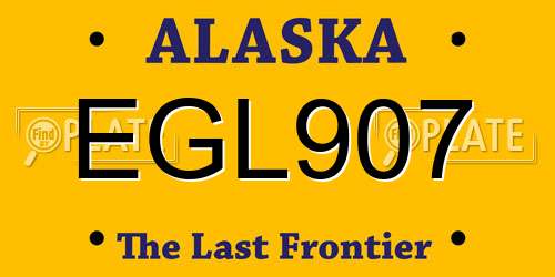 EGL907 Alaska License Plate