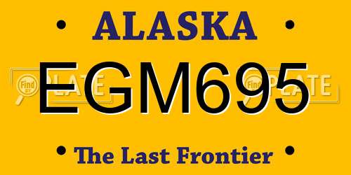 EGM695 Alaska License Plate