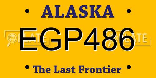 EGP486 Alaska License Plate