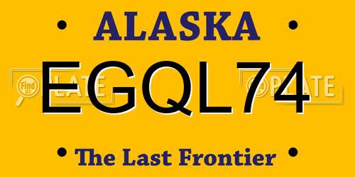 EGQL74 Alaska License Plate