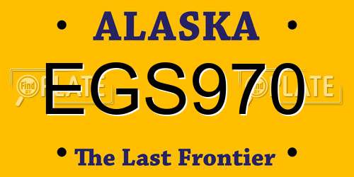 EGS970 Alaska License Plate