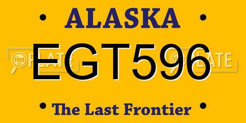 EGT596 Alaska License Plate