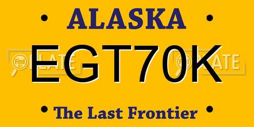 EGT70K Alaska License Plate