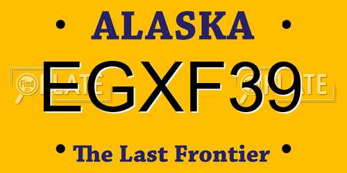 EGXF39 Alaska License Plate