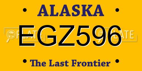 EGZ596 Alaska License Plate