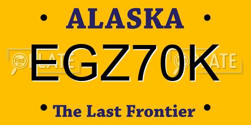 EGZ70K Alaska License Plate