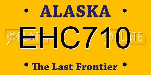 EHC710 Alaska License Plate