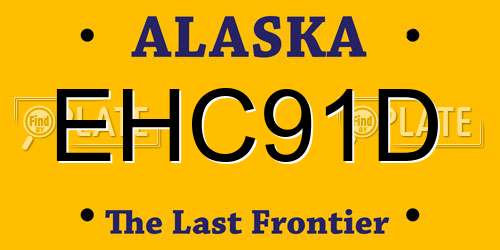 EHC91D Alaska License Plate