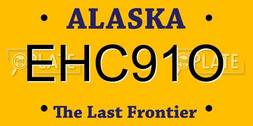 EHC91O Alaska License Plate