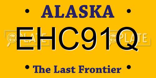 EHC91Q Alaska License Plate
