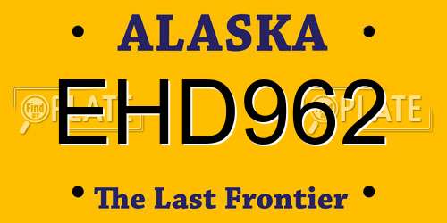 EHD962 Alaska License Plate