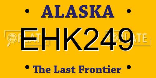 EHK249 Alaska License Plate