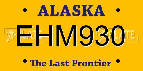 EHM930 Alaska License Plate