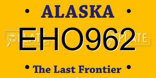 EHO962 Alaska License Plate