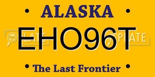 EHO96T Alaska License Plate