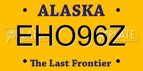 EHO96Z Alaska License Plate