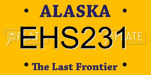 EHS231 Alaska License Plate