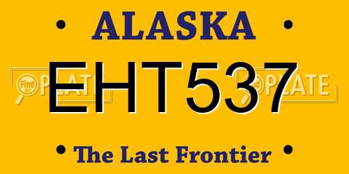 EHT537 Alaska License Plate