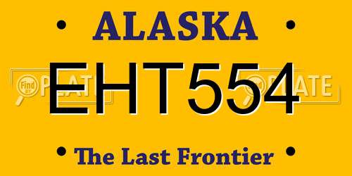 EHT554 Alaska License Plate
