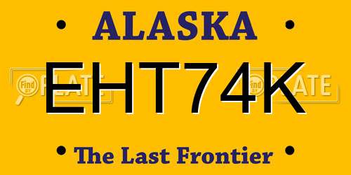 EHT74K Alaska License Plate