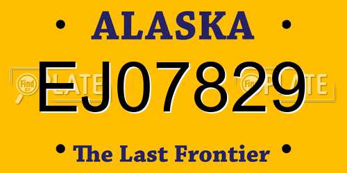 EJ07829 Alaska License Plate