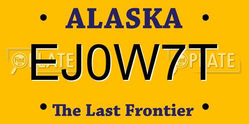 EJ0W7T Alaska License Plate