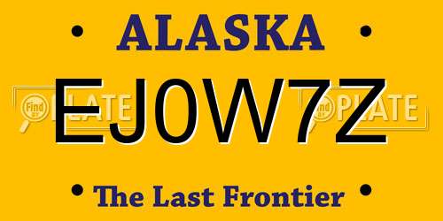 EJ0W7Z Alaska License Plate