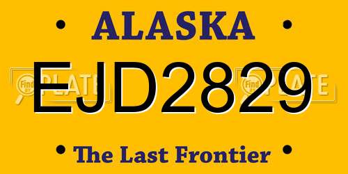 EJD2829 Alaska License Plate